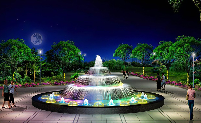 公园叠水喷泉设计